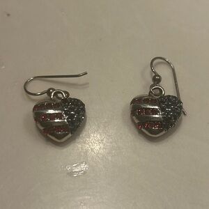 Brighton USA flag earrings